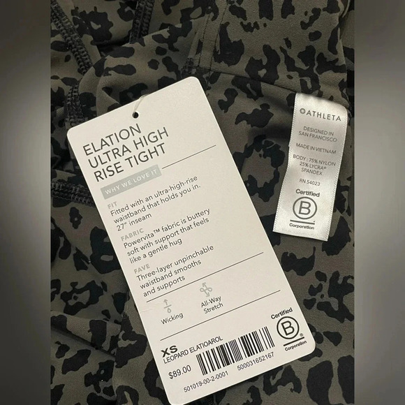 Athleta Elation Ultra High Rise Leggings -‎ Gray Cheetah NEW - Picture 8 of 11